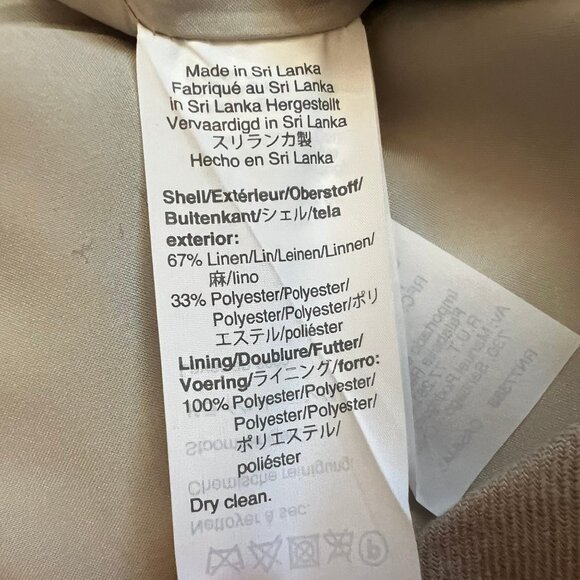 J.Crew Peyton Pant in Stretch Linen Beige Cropped Wide Leg Trousers Size 10 - Picture 9 of 9